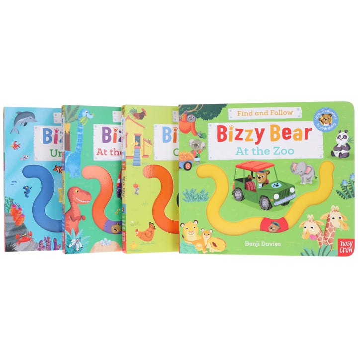 Bizzy Bear: Find and Follow Series by Benji Davies 4 Books Collection Set - Ages 2-5 - Board Book