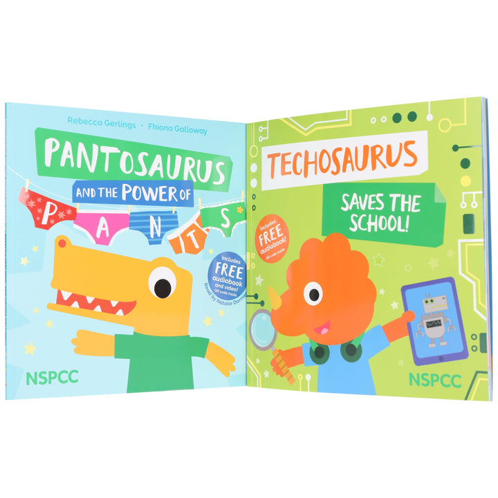 Pantosaurus and the Power of Pants & Techosaurus Saves the School!: 2 Picture Books Collection Set - Ages 3-5 - Paperback