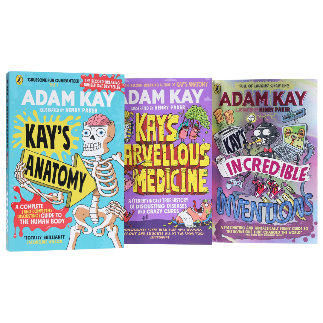Adam Kay's Incredible Inventions, Marvellous Medicine & Anatomy: 3 Books Collection Set - Ages 9+ - Paperback