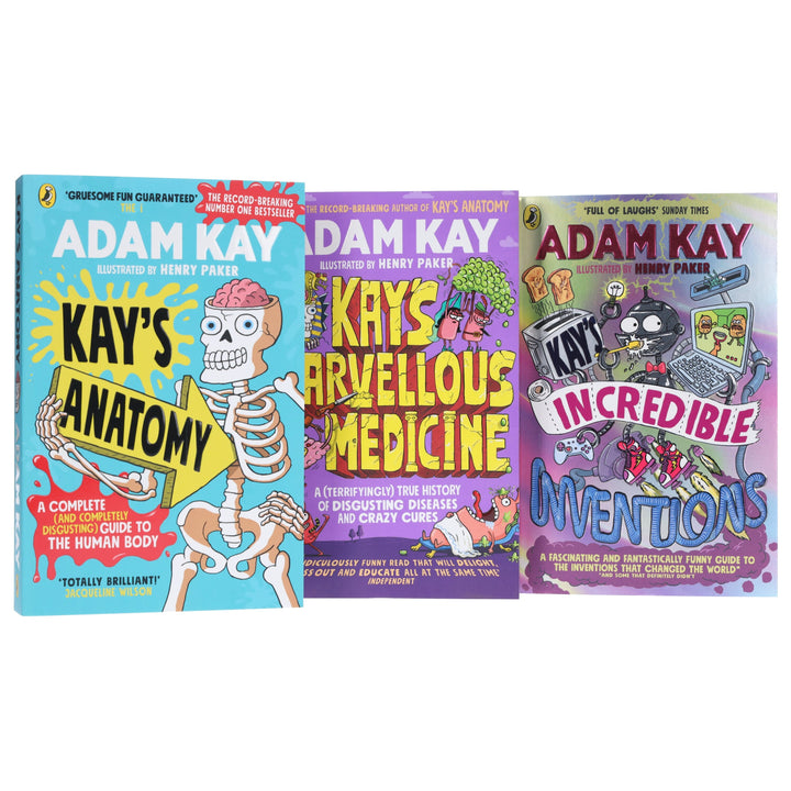 Adam Kay's Incredible Inventions, Marvellous Medicine & Anatomy: 3 Books Collection Set - Ages 9+ - Paperback