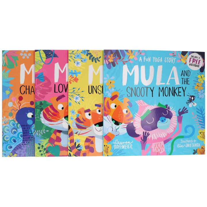 Mula and Friends Animal Fun Yoga Stories Illustrated 4 Picture Books Collection Set - Ages 3-6 - Paperback