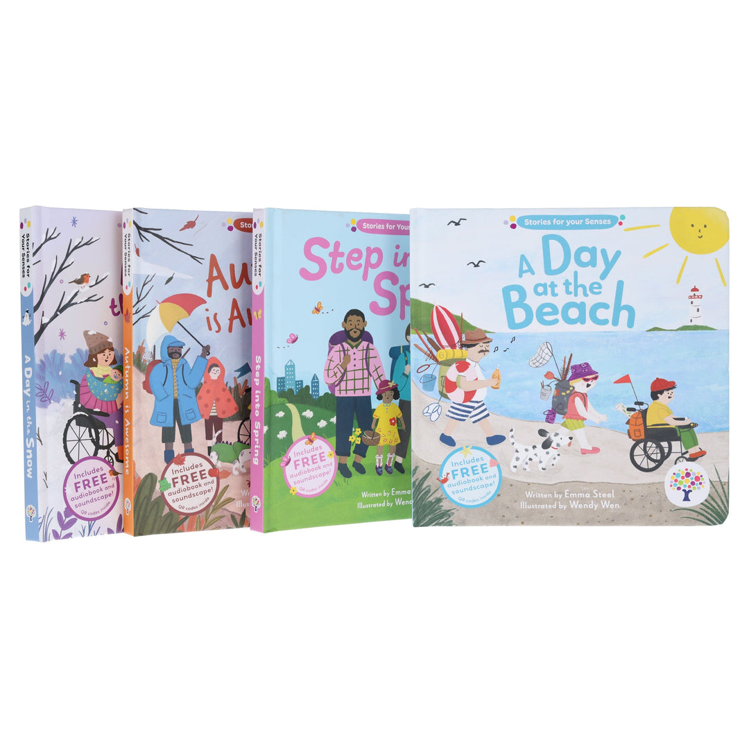 Stories for Your Senses Series by Emma Steel Illustrated 4 Books Collection Set - Ages 3-5 - Board Book (Includes Free Audiobook & Soundscape!)