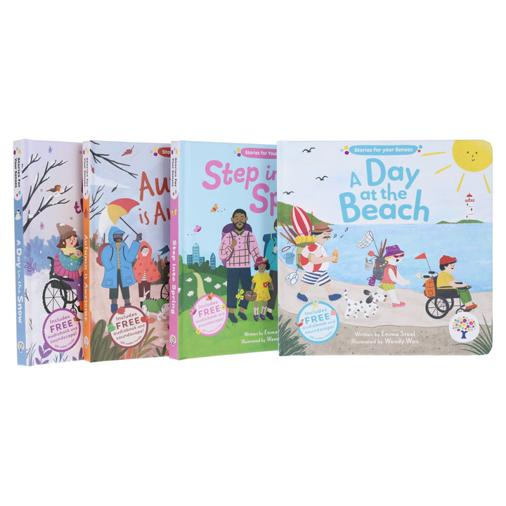 Stories for Your Senses Series by Emma Steel Illustrated 4 Books Collection Set - Ages 3-5 - Board Book (Includes Free Audiobook & Soundscape!)