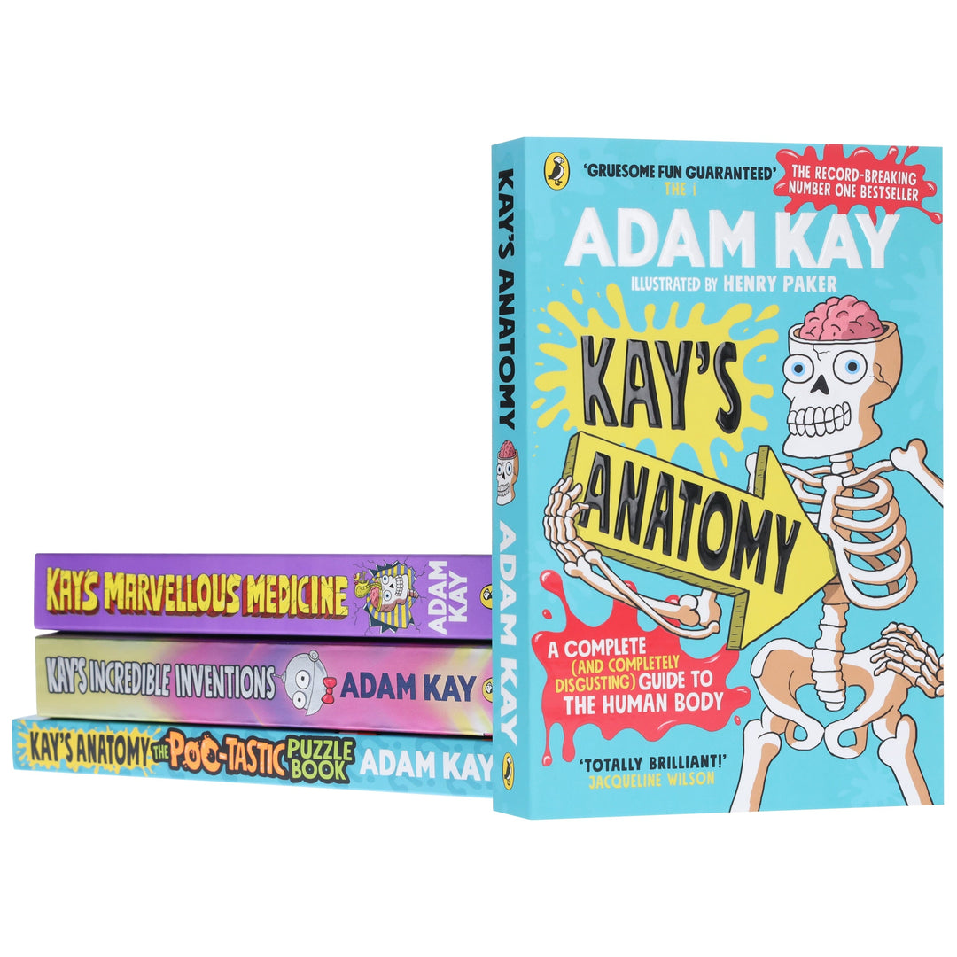 Adam Kay's Incredible Inventions, Marvellous Medicine, Anatomy & The Poo-Tastic Puzzle Book: 4 Books Collection Set - Ages 7+ - Paperback