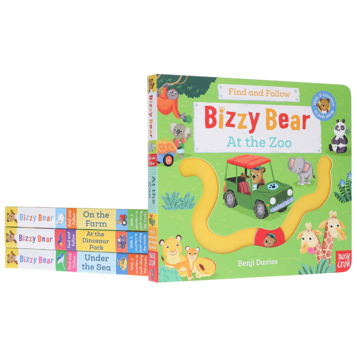 Bizzy Bear: Find and Follow Series by Benji Davies 4 Books Collection Set - Ages 2-5 - Board Book