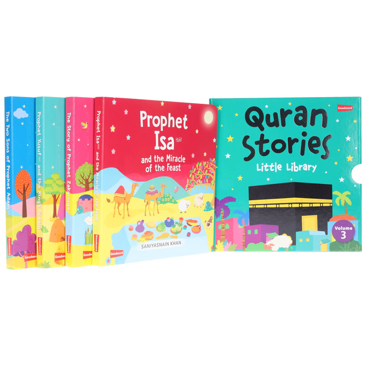 Quran Stories Little Library (Vol. 3) By Saniyasnain Khan 4 Books Collection Box Set - Ages 0-5 - Board Book