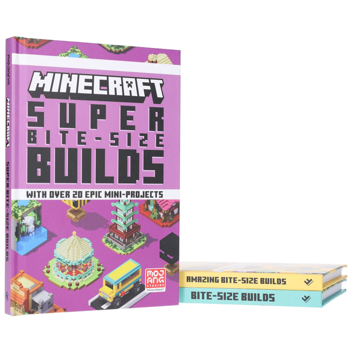 Minecraft Bite-Size Builds by Mojang AB 3 Books Collection Box Set - Ages 7+ - Hardback