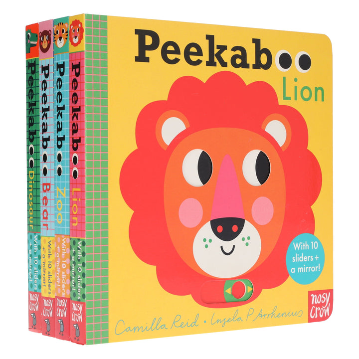 Peekaboo: Lion, Zoo, Bear & Dinosaur by Camilla Reid Illustrated 4 Books Collection Set - Ages 0-5 - Board Book