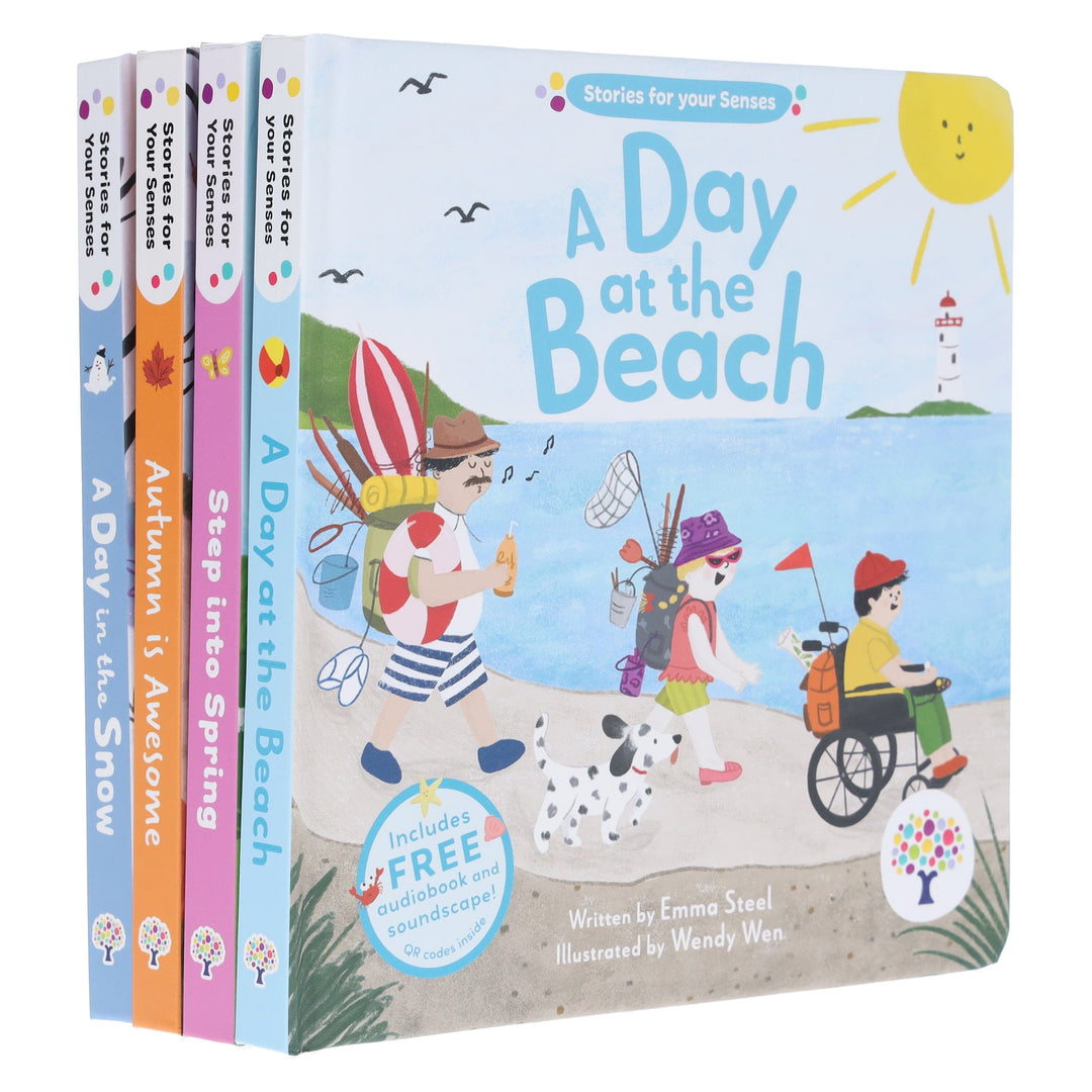 Stories for Your Senses Series by Emma Steel Illustrated 4 Books Collection Set - Ages 3-5 - Board Book (Includes Free Audiobook & Soundscape!)