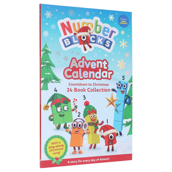 Numberblocks Advent Calendar - Countdown to Christmas 24 Story Books Collection (With sing-along Christmas song!) - Ages 3+ - Hardback