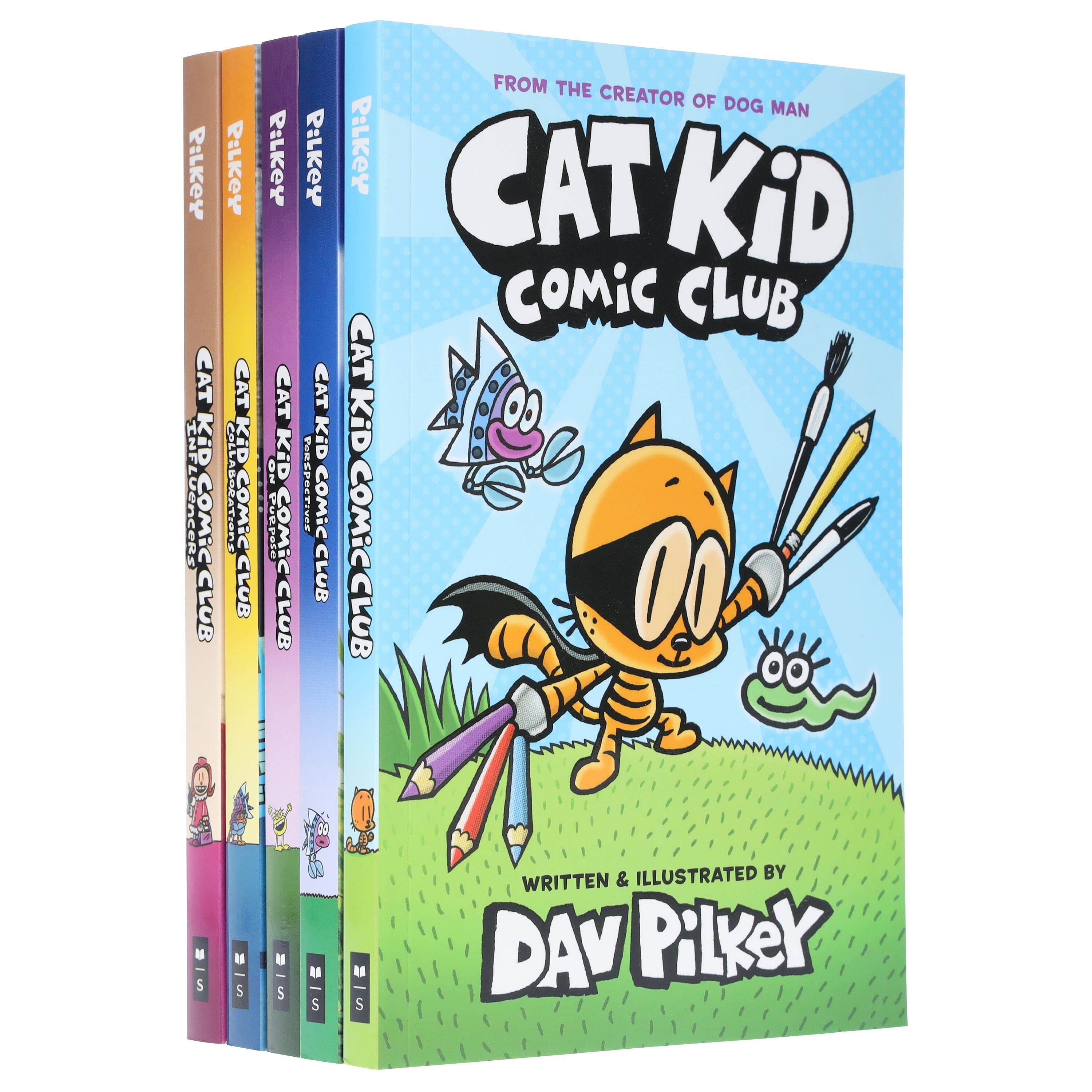 キャディラックス＆ダイナソー　アメコミリーフ６冊セット　Cadillacs Cat Kid Comic Club By Dav Pilkey: illustrated 5 Books Collection