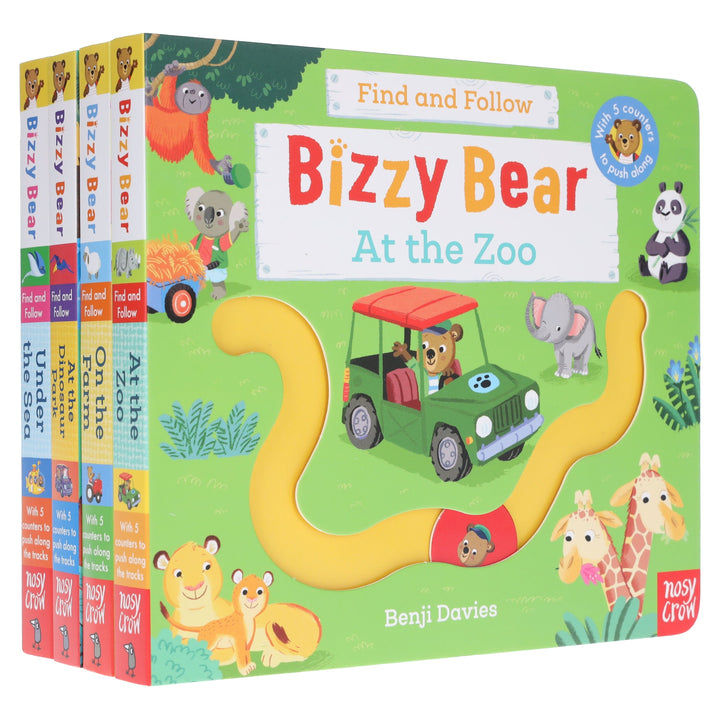 Bizzy Bear: Find and Follow Series by Benji Davies 4 Books Collection Set - Ages 2-5 - Board Book
