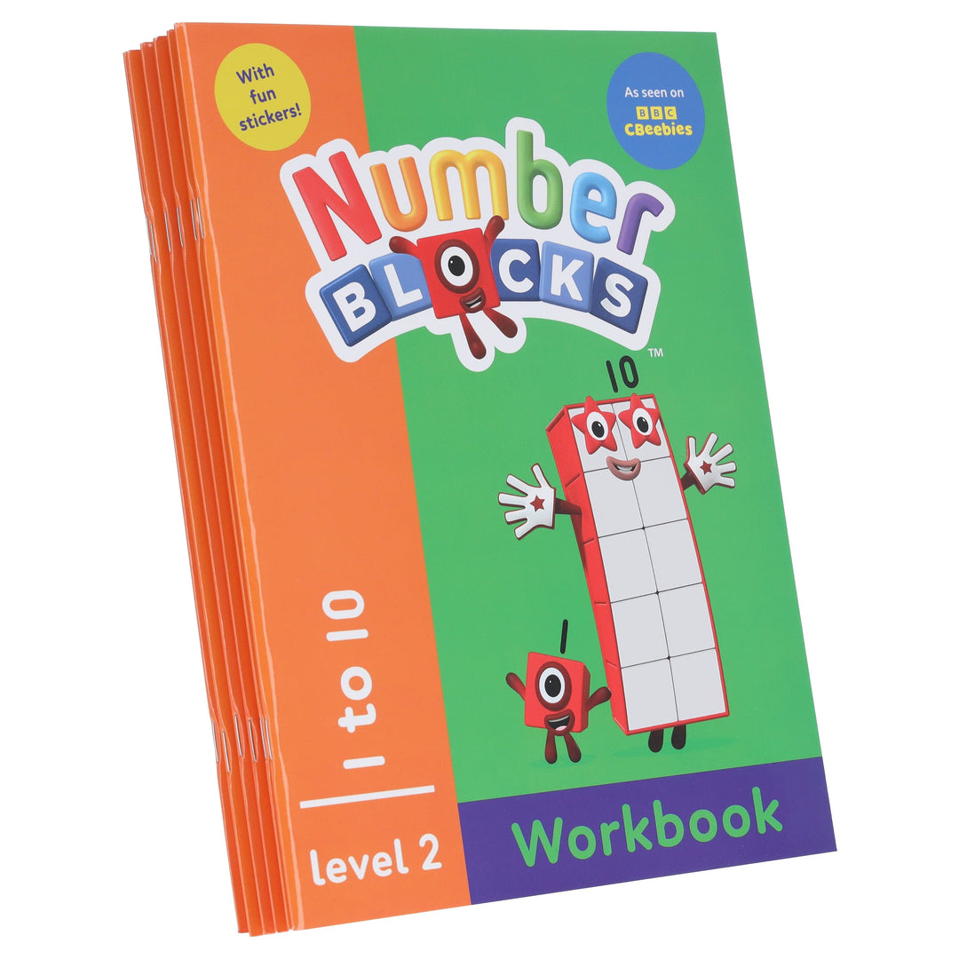 Numberblocks and Alphablocks (Orange: Level 2) Collection 6 Workbooks Set With Fun Stickers - Ages 3-5 - Paperback