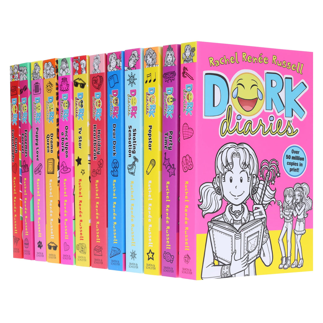 Dork Diaries Series (Vol. 1-12) By Rachel Renee Russell 12 Books Collection Set- Ages 9-14 - Paperback