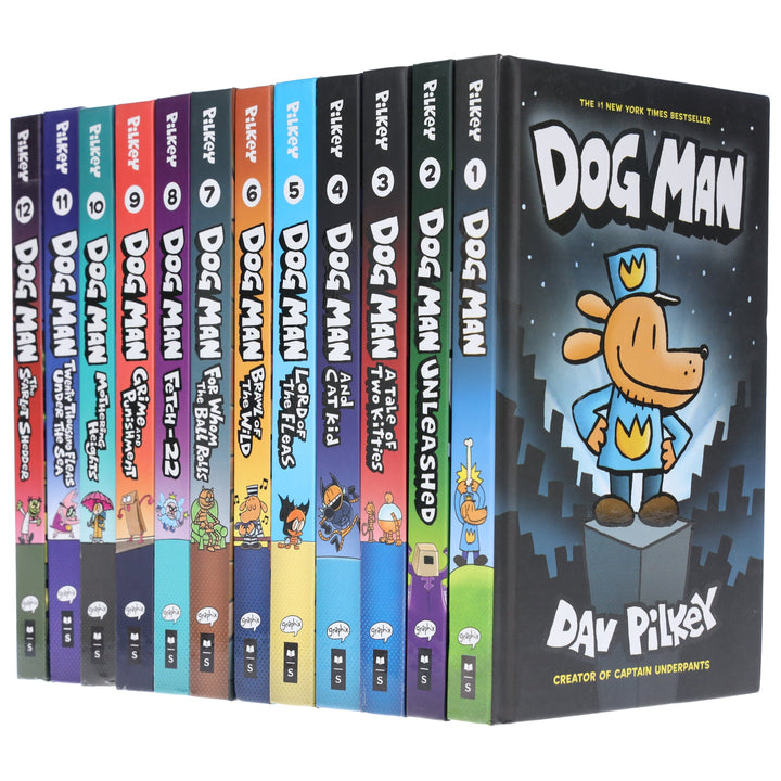 Dog Man by Dav Pilkey: Books 1-12 Collection Set - Ages 6-12 - Hardback