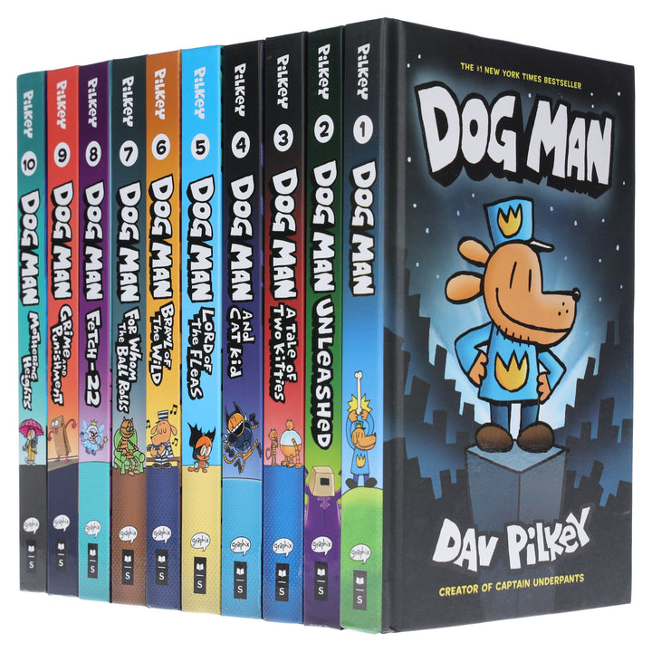 Dog Man 1-10: The Supa Buddies Mega Collection by Dav Pilkey 10 Books Set - Ages 6-12 - Hardback