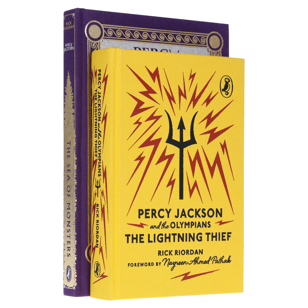 Percy Jackson and the Olympians (Puffin 85th Anniversary Clothbound Collection) by Rick Riordan 2 Books Collector's Edition Set - Ages 9+ - Hardback