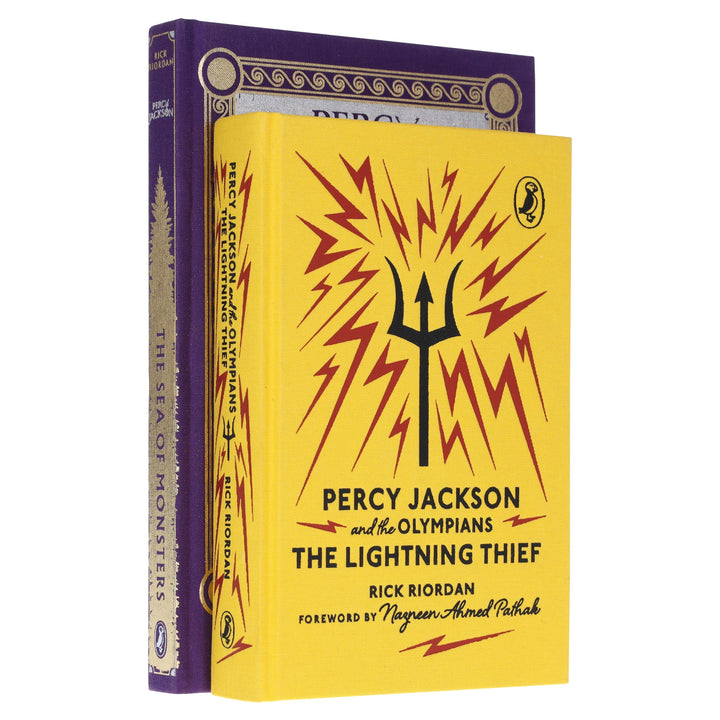Percy Jackson and the Olympians (Puffin 85th Anniversary Clothbound Collection) by Rick Riordan 2 Books Collector's Edition Set - Ages 9+ - Hardback