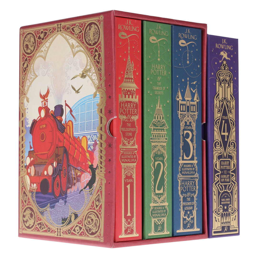 Harry Potter MinaLima & Interactive Collectors Edition (Volume 1-4) by J.K. Rowling: 4 Books Collection Set – Ages 9+ – Hardback
