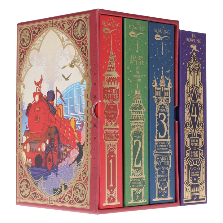 Harry Potter MinaLima & Interactive Collectors Edition (Volume 1-4) by J.K. Rowling: 4 Books Collection Set – Ages 9+ – Hardback