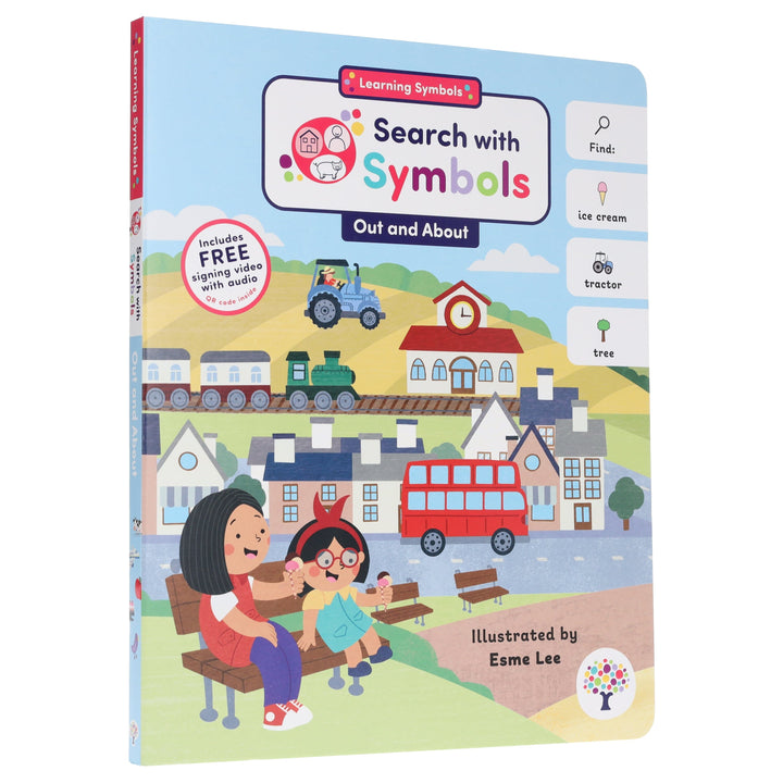 Search with Symbols: Out and About by Every Cherry Publishing (Includes Free Signing Video with Audio)- Ages 3+ - Board Book