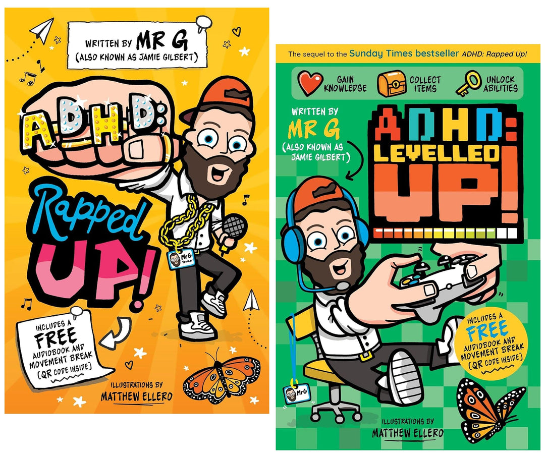 ADHD: Rapped Up! and Levelled Up! by Jamie Gilbert 'Mr G' 2 Books Collection Set - Ages 9-12 - Paperback (Learn about ADHD with Free Audio Book & Movement Break)