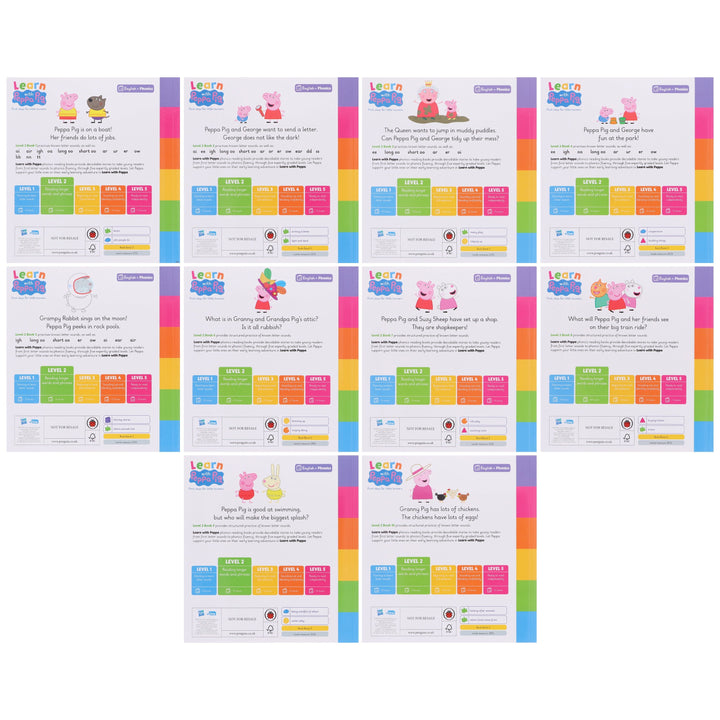 Learn with Peppa Pig Phonics Level 1 & 2 Collection 20 Books Box Set - Ages 3+ - Paperback