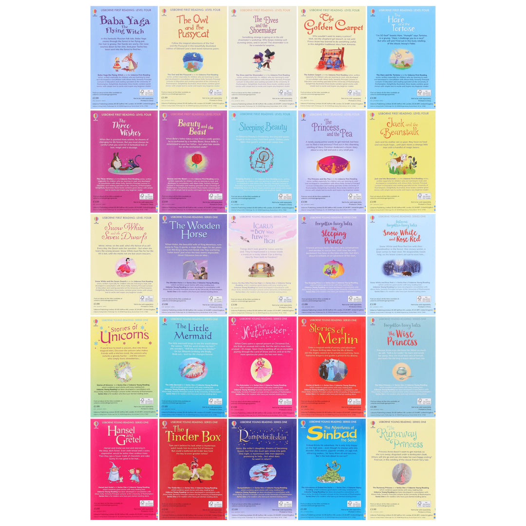 The Usborne Reading Collection 50 Books Box Set (with Free Audio Online) - Ages 5+ - Paperback