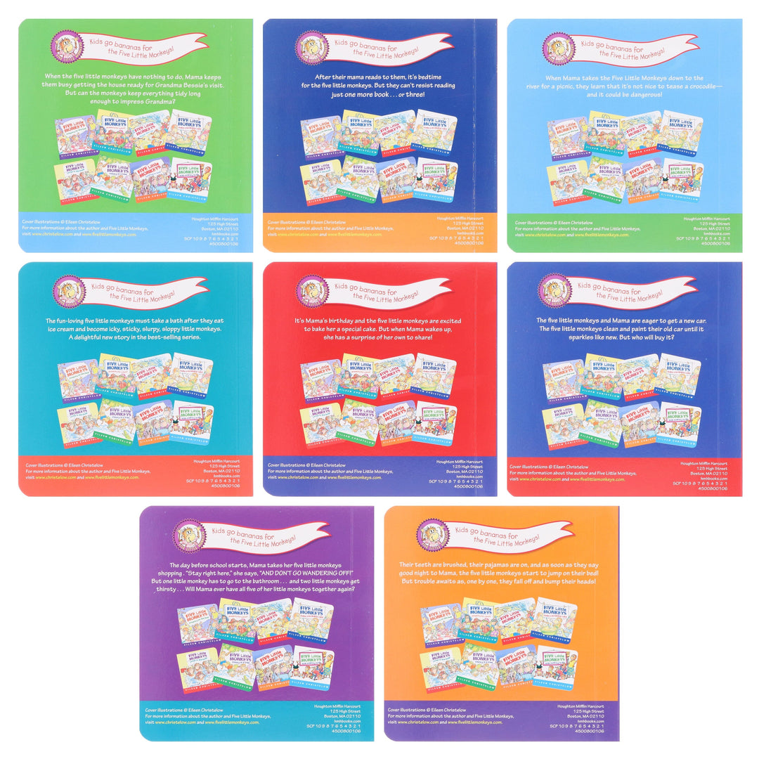 Five Little Monkeys: A Box Adventures By Eileen Christelow 8 Books Collection Box Set - Ages 4-7 - Board Books