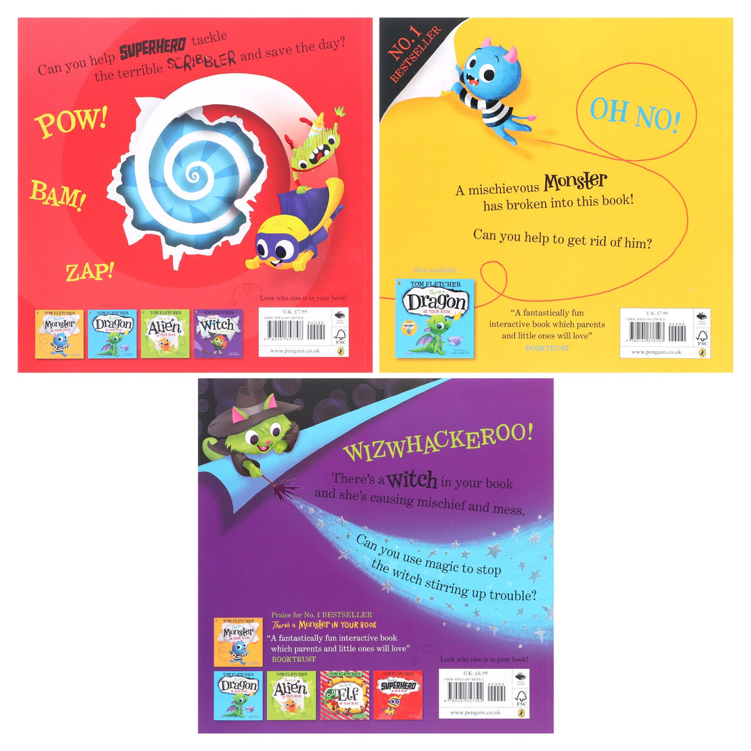Who's In Your Book? Series By Tom Fletcher (Monster, Superhero & Witch) 3 Books Collection Set - Ages 2-5 - Paperback