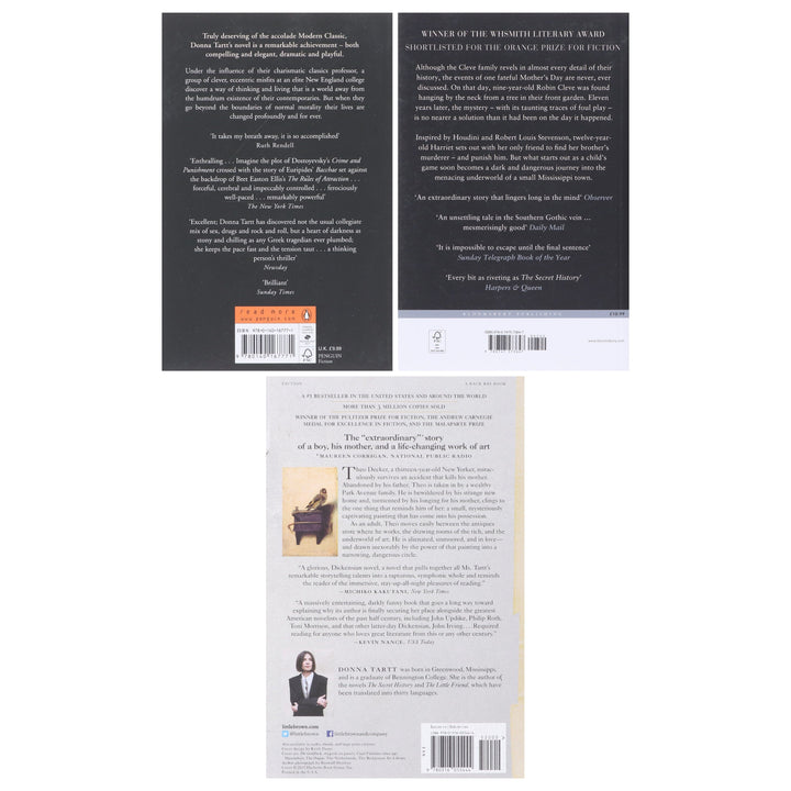 Donna Tartt 3 Books Collection Set - Fiction - Paperback