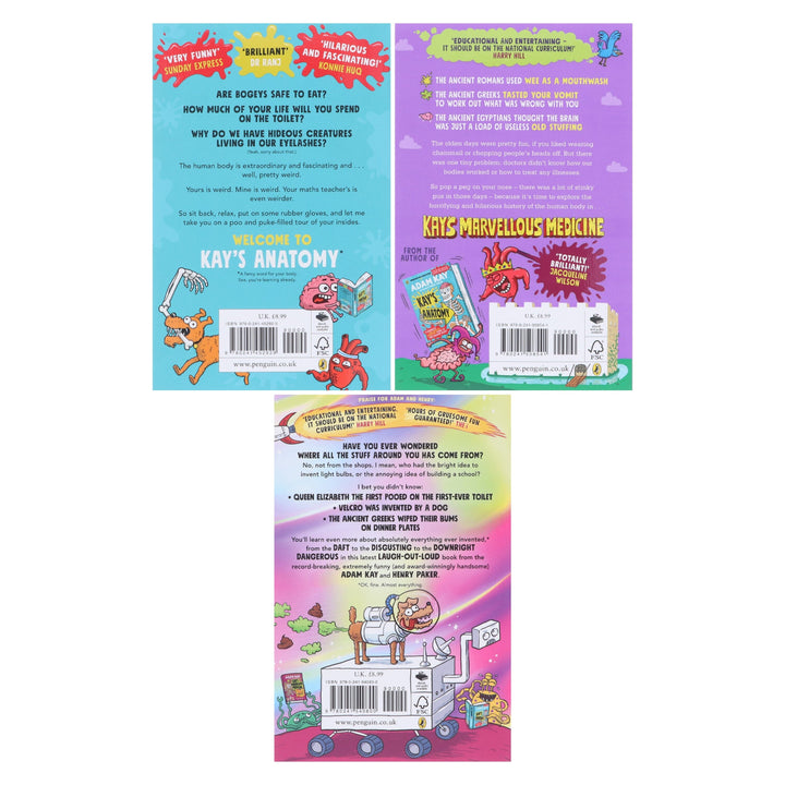 Adam Kay's Incredible Inventions, Marvellous Medicine & Anatomy: 3 Books Collection Set - Ages 9+ - Paperback