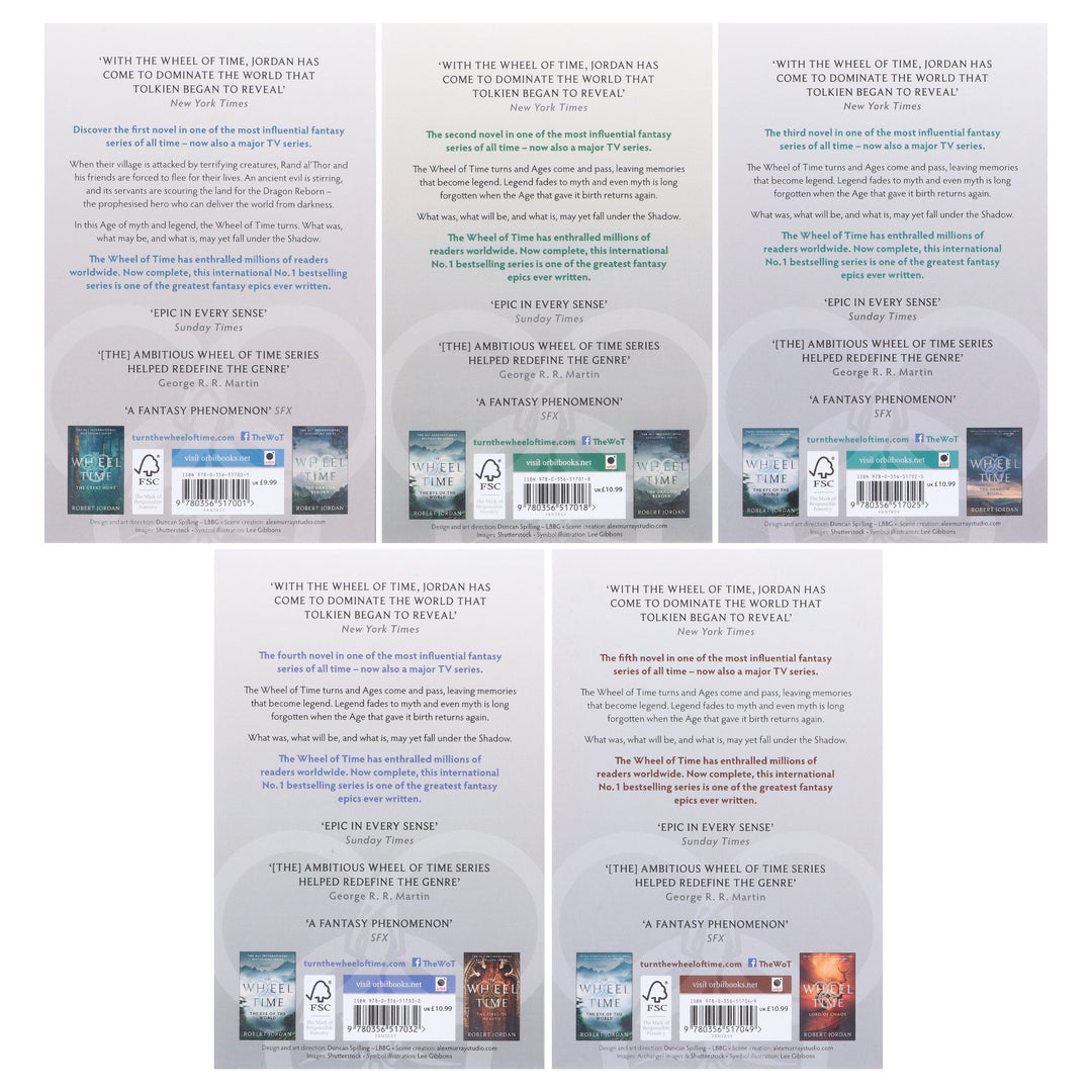 The Wheel of Time by Robert Jordan: Books 1-5 Collection Set - Fiction - Paperback