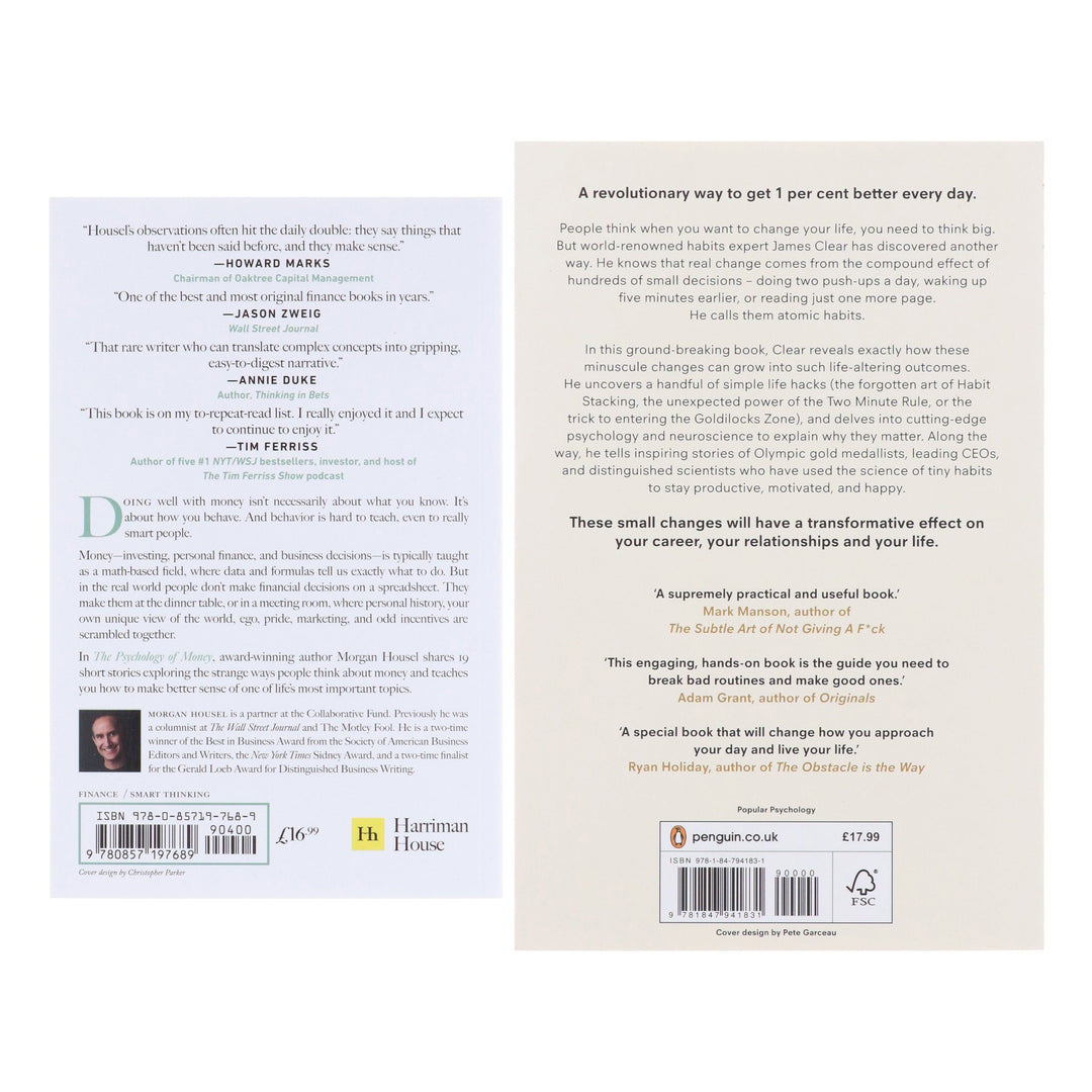 Atomic Habits by James Clear and The Psychology of Money by Morgan Housel: 2 Books Collection Set - Non Fiction - Paperback