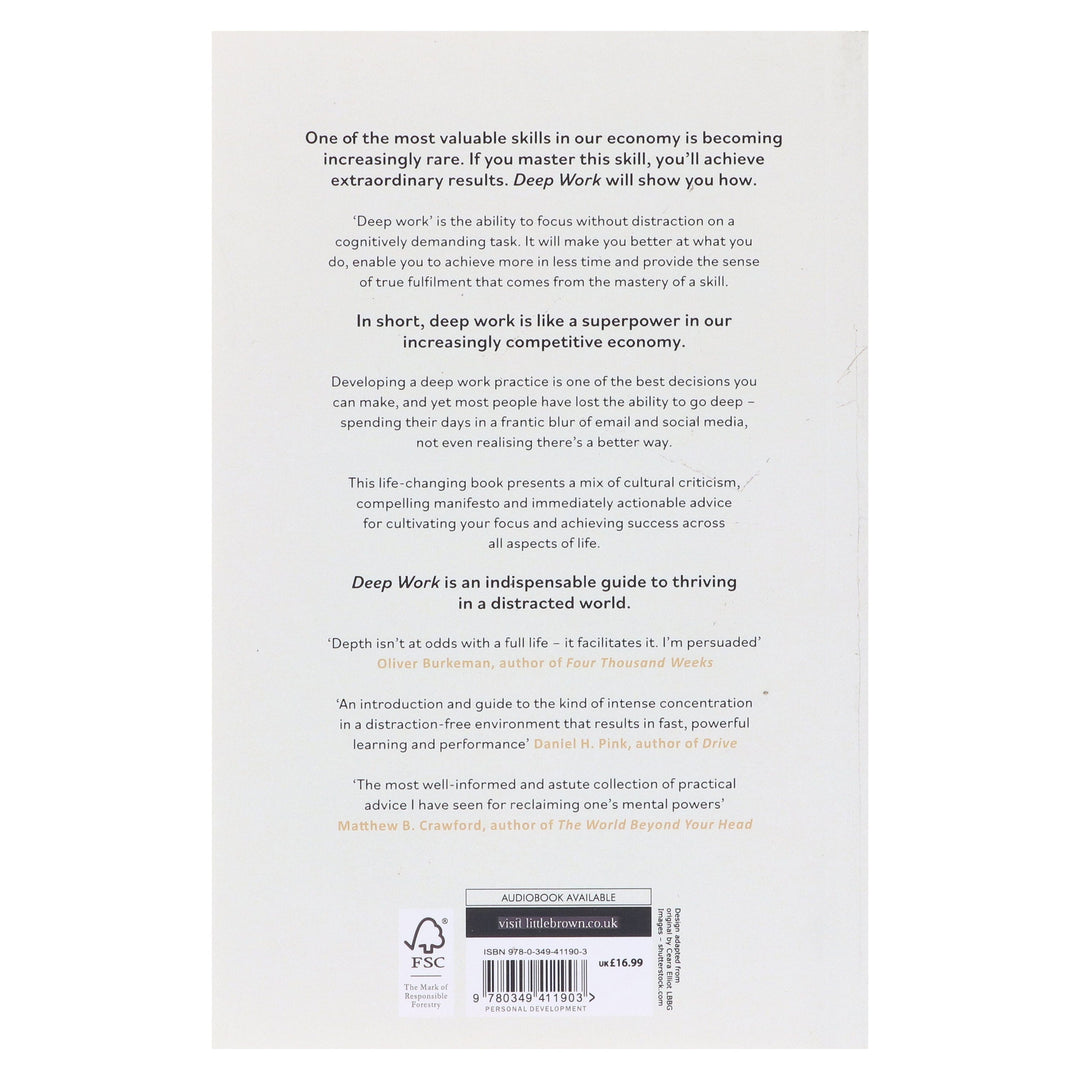 Deep Work: Rules for Focused Success in a Distracted World By Cal Newport - Non Fiction - Paperback