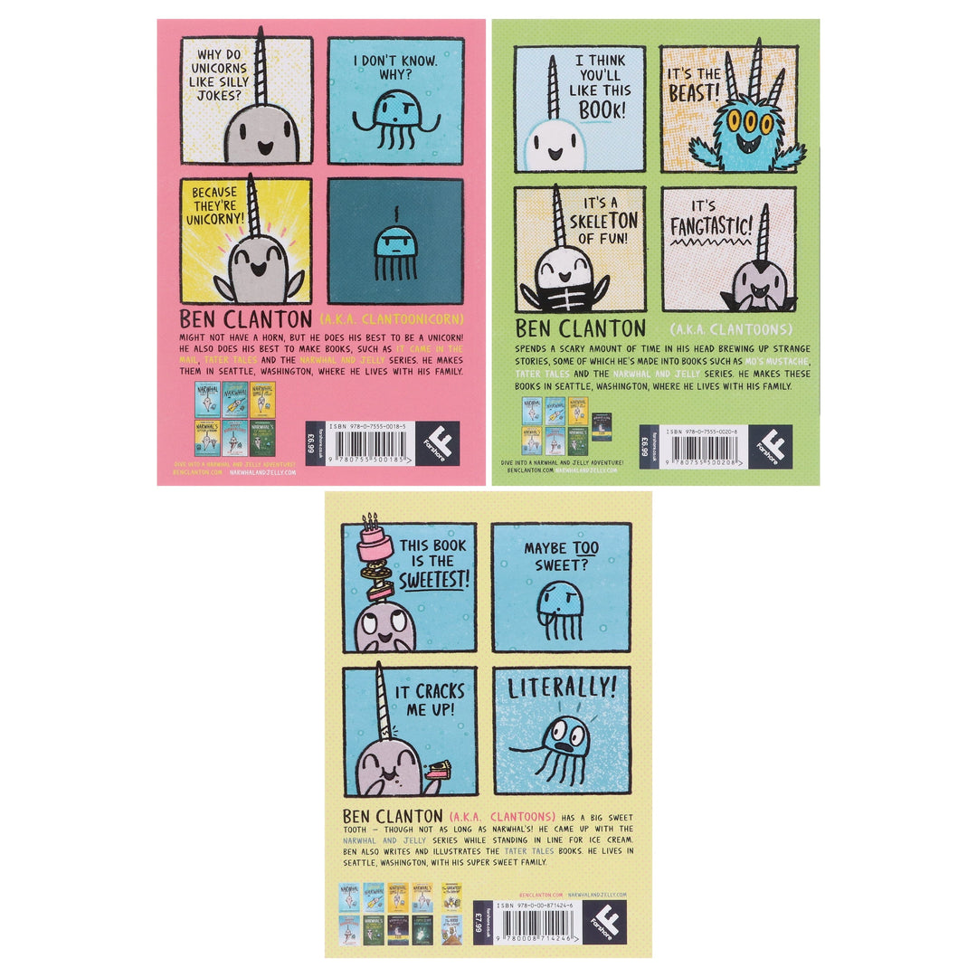 Narwhal and Jelly Series (Book 7-9) By Ben Clanton: Graphic Novels 3 Books Collection Set - Ages 4-7 - Paperback