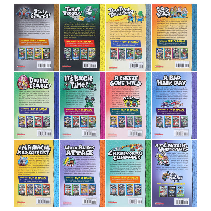 Captain Underpants Forever Full Color Series by Dav Pilkey Illustrated 12 Books Collection Box Set - Ages 7+ - Hardback