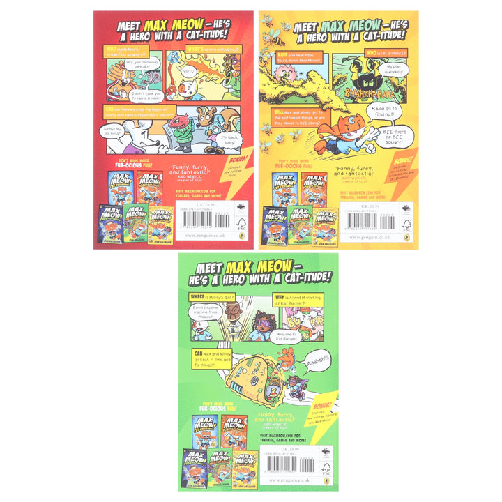 Max Meow Series (Book 4-6) by John Gallagher 3 Graphic Novels Collection Set - Ages 5-10 - Paperback