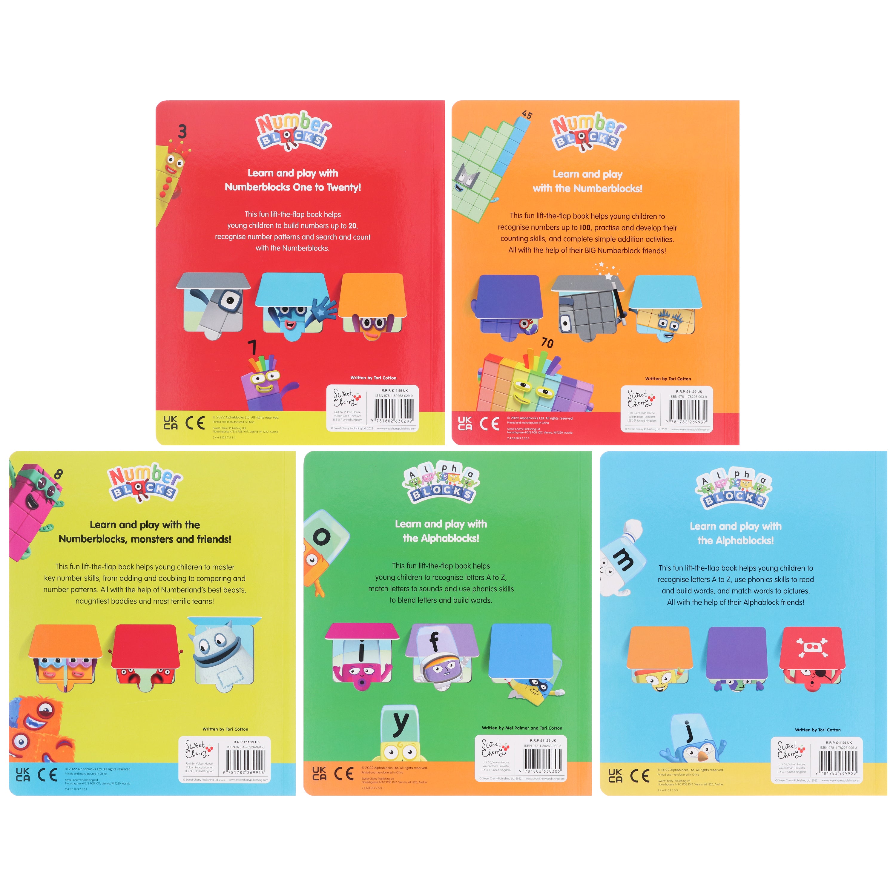 Numberblocks and Alphablocks Lift-the-Flap 5 Books Collection Set By Sweet Cherry Publishing - Ages 3 years and up - Board Book