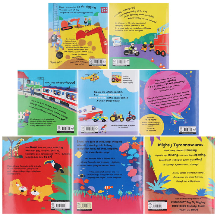 Awesome Engines & On The Go Series By Margaret Mayo 8 Books Collection Set - Ages 3-11 - Paperback