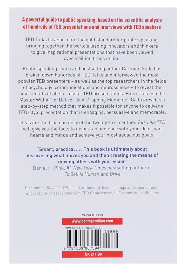 Talk Like TED: The 9 Public Speaking Secrets of the World's Top Minds By Carmine Gallo - Non Fiction - Paperback
