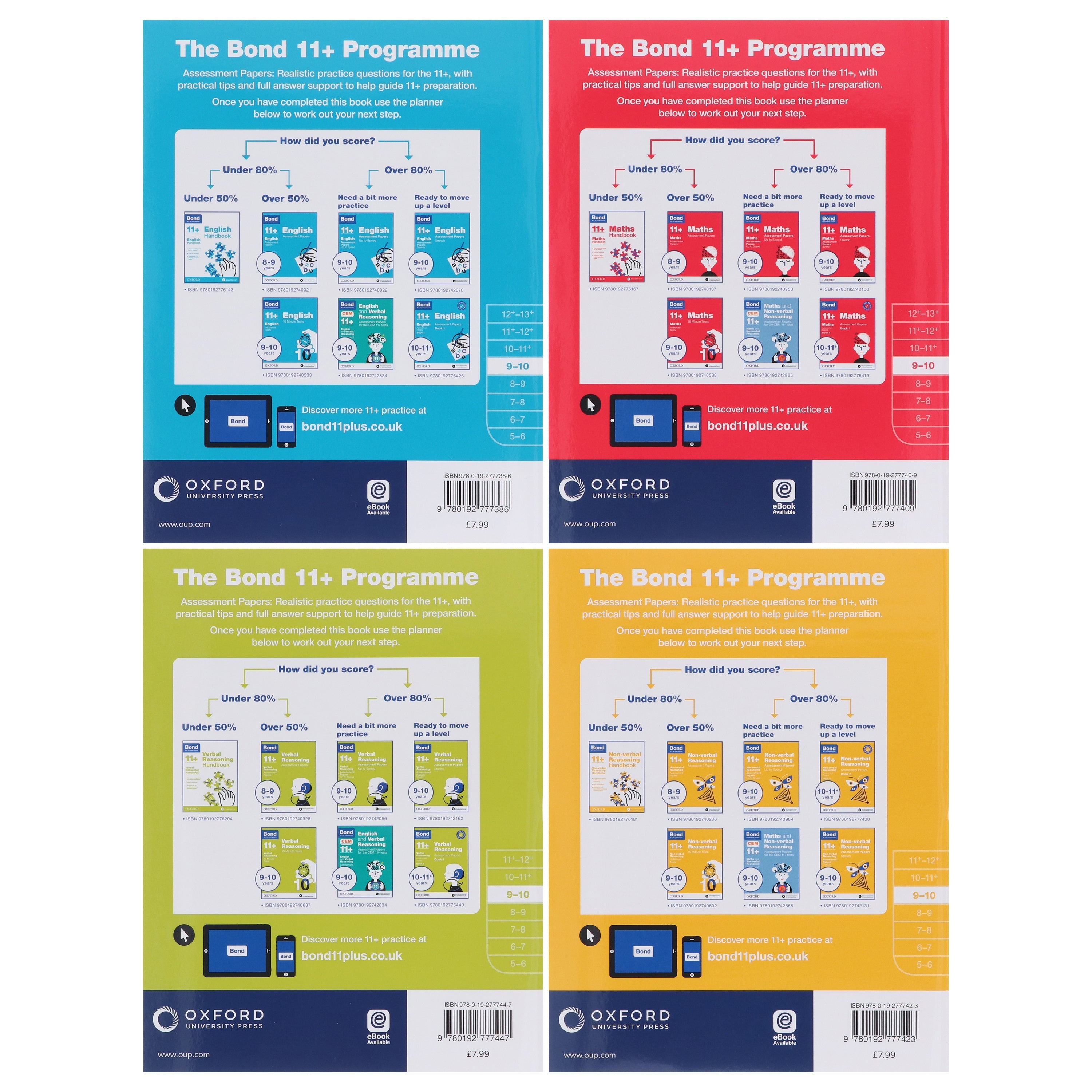 Bond 11+ Assessment Papers Book 2 (9-10 Years) 4 Books Collection