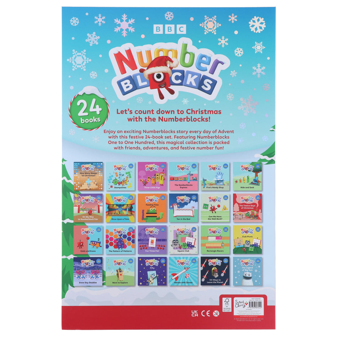 Numberblocks Advent Calendar - Countdown to Christmas 24 Story Books Collection (With sing-along Christmas song!) - Ages 3+ - Hardback