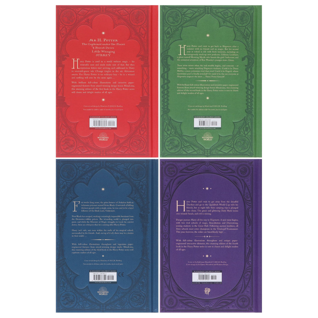 Harry Potter MinaLima & Interactive Collectors Edition (Volume 1-4) by J.K. Rowling: 4 Books Collection Set – Ages 9+ – Hardback