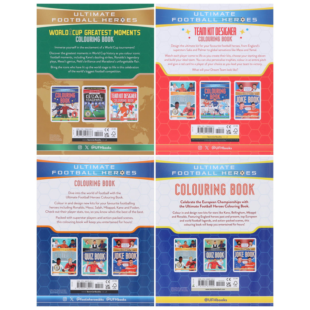 Ultimate Football Heroes Colouring Collection 4 Books Set - Ages 7+ - Paperback