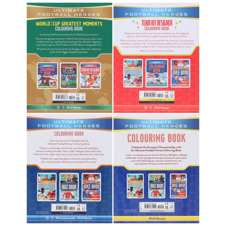 Ultimate Football Heroes Colouring Collection 4 Books Set - Ages 7+ - Paperback