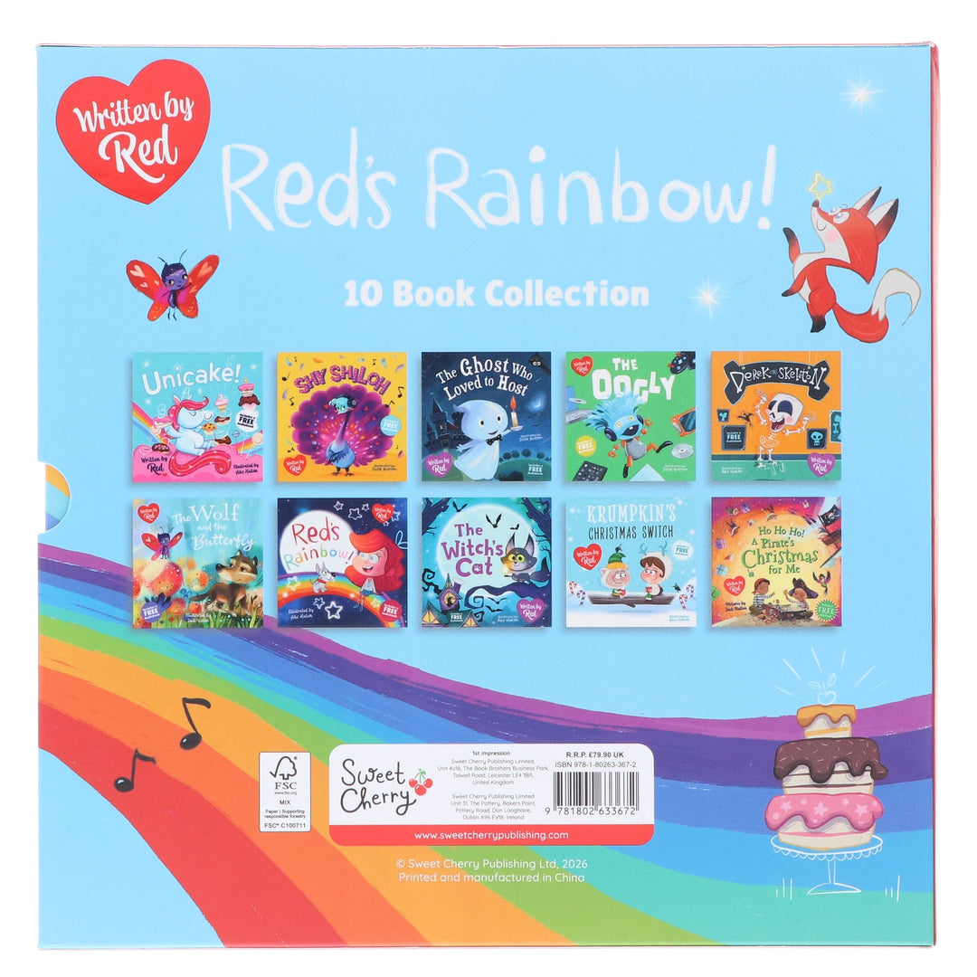 Red's Rainbow Collection Illustrated 10 Books Box Set - Ages 3+ - Paperback (Includes 10 Free Audiobook)