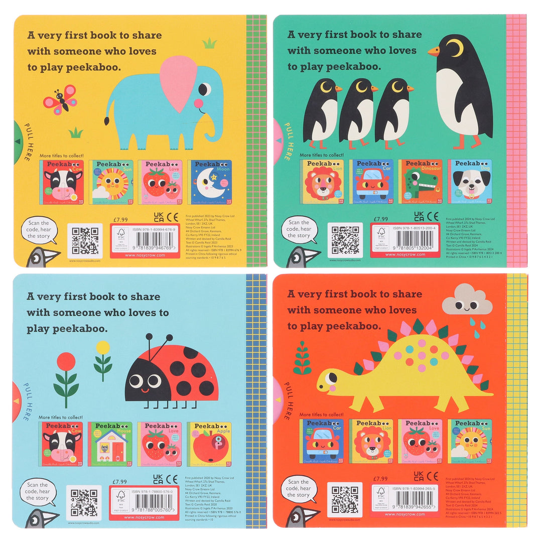 Peekaboo: Lion, Zoo, Bear & Dinosaur by Camilla Reid Illustrated 4 Books Collection Set - Ages 0-5 - Board Book