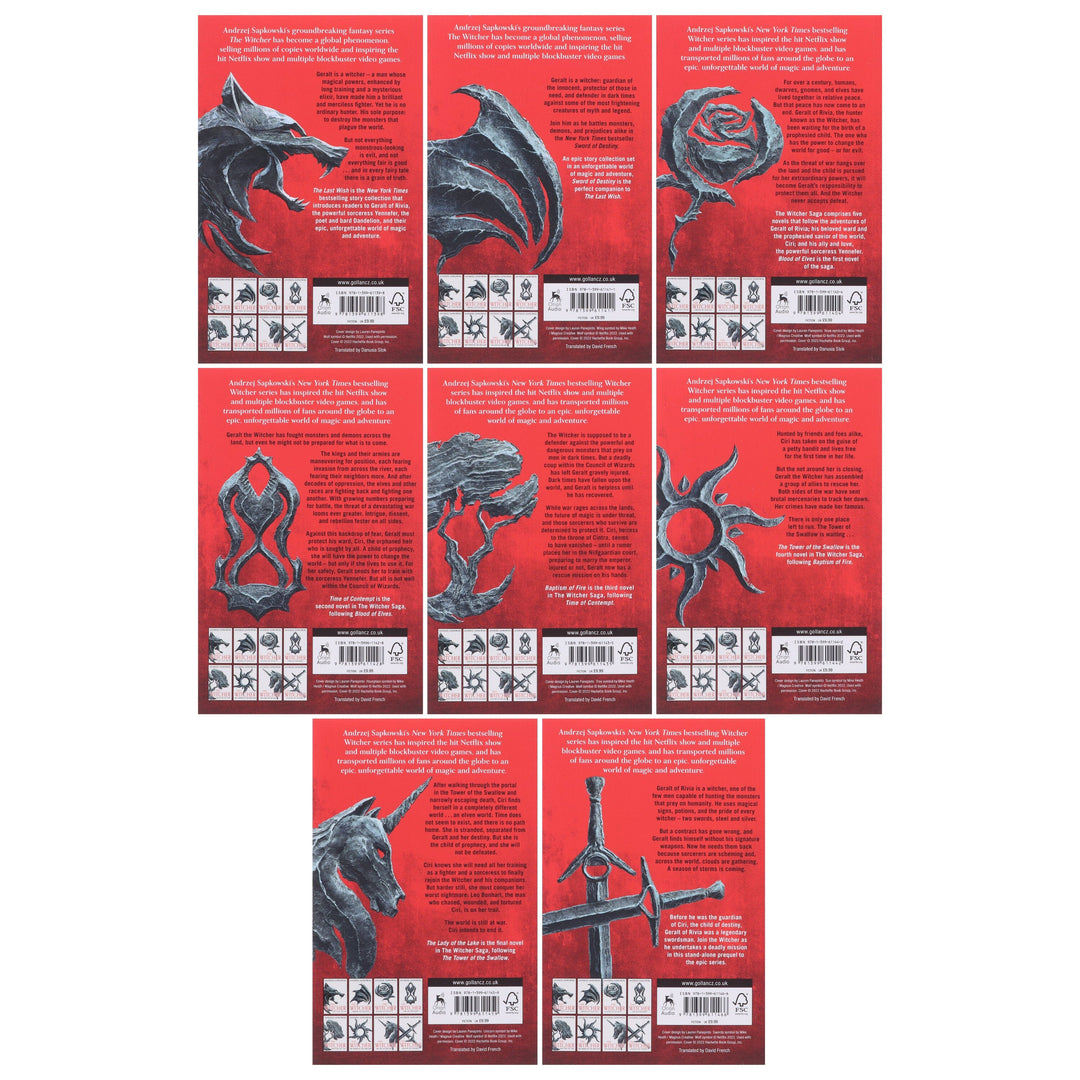 The Complete Witcher Series By Andrzej Sapkowski 8 Books Box Set Collection - Fiction - Paperback
