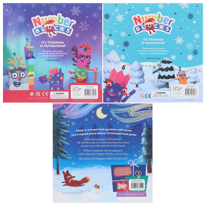 Numberblocks & Little Spruce Christmas Adventure Collection 3 Books Set - Ages 0-5 - Paperback
